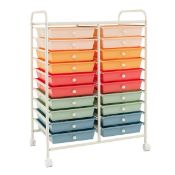 20 Drawers Storage Trolley with 4 Wheels for Beauty Salon-Colourful - ER53