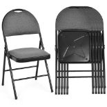 6 Pieces Folding Chairs Set with Handle Hole and Portable Backrest - ER53