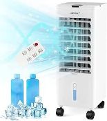 Evaporative Air Cooler, 3 Wind Mode 3 Speed Air Cooling Fan Humidifier with Sleep Mode - ER53