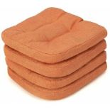 4 Pack Tufted Chair Cushions Skid-Proof Overstuffed Comfortable Cushion Seat Pad Orange - ER54