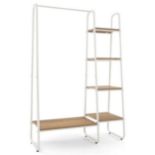 Clothes Rack Portable Closet Storage Organizer 5-Tier Wood Shelves - ER53