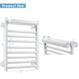 8 Bars Wall Mounted Towel Warmer Punch-free Heated Towel Rack w/Top Tray - ER54