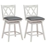 White Swivel Counter Height Barstool Set - ER53