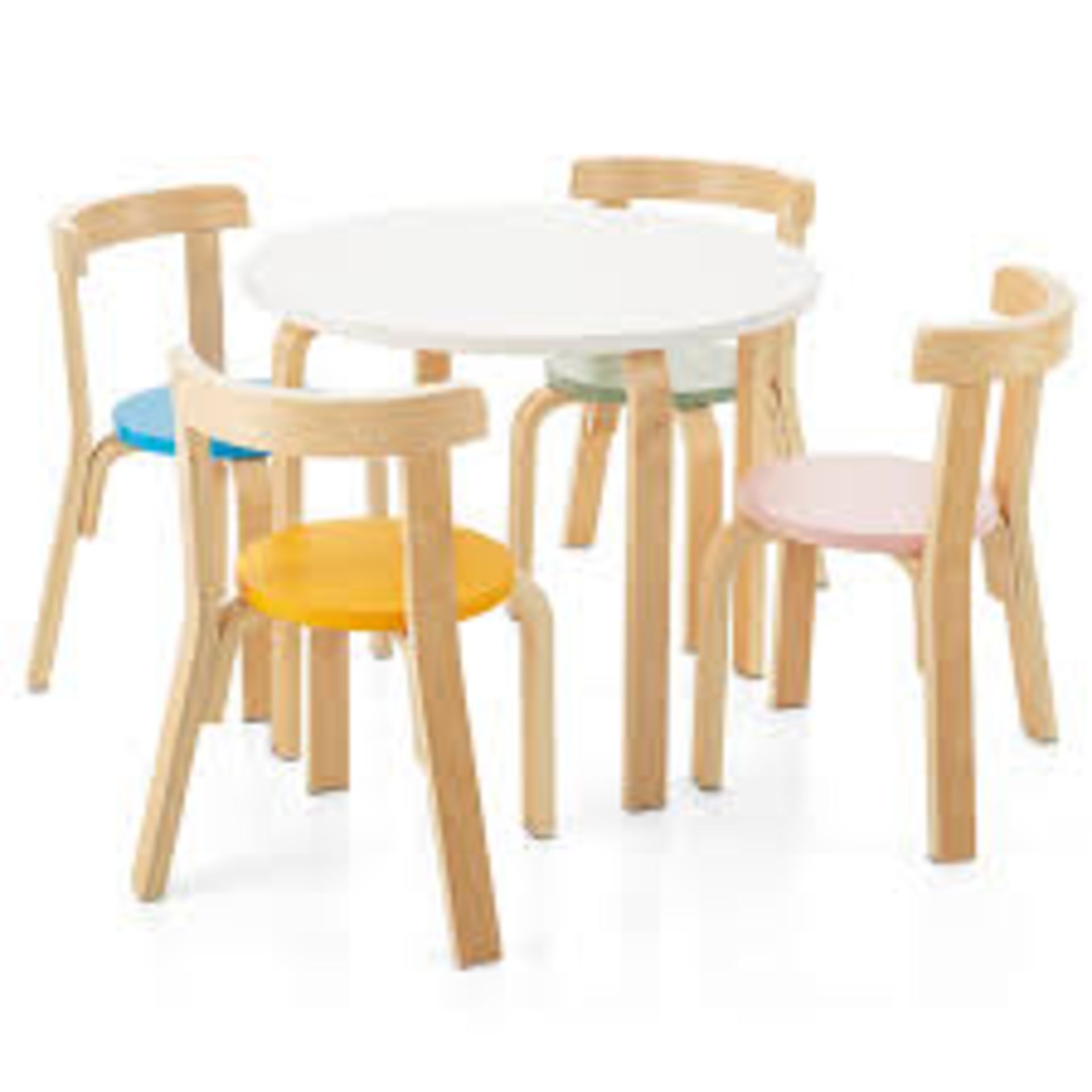 5-Piece Kids Play Table and Chair Set for Playing Drawing Reading-Colourful - ER54