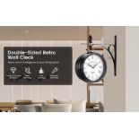 Vintage Wall-Mounted Double-Sided Wall Clock for Indoor and Outdoor - ER53