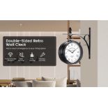 Vintage Wall-Mounted Double-Sided Wall Clock for Indoor and Outdoor - ER54