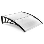 102 x 98 CM Window Door Awning Canopy-Transparent - ER54