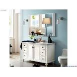 Wide Wall Mount Mirrored Bathroom Medicine Cabinate White - ER54