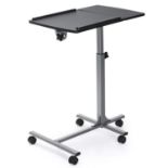 Adjustable Angle Height Rolling Laptop Table Black - ER54