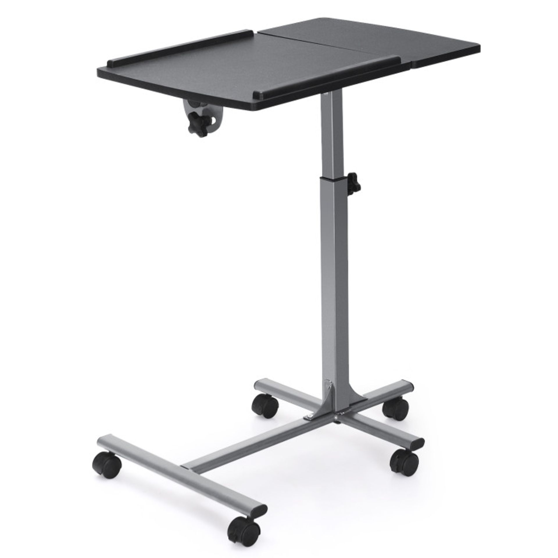 Adjustable Angle Height Rolling Laptop Table Black - ER54