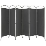 6 Panel Room Divider 188cm Folding Privacy Screen Portable Freestanding Divider - ER54