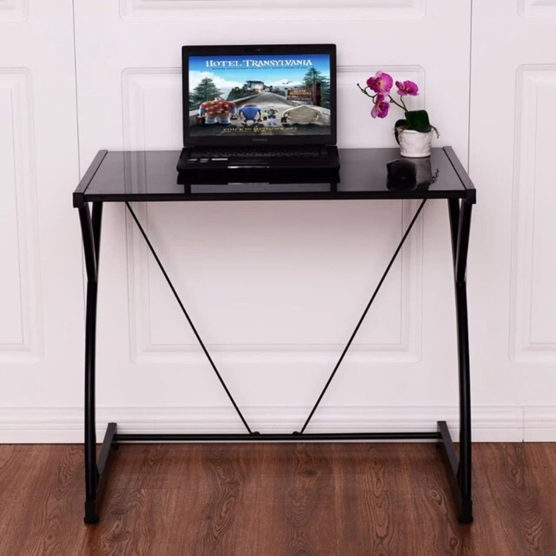 Glass Top Computer Desk Writing Study Workstation - ER54