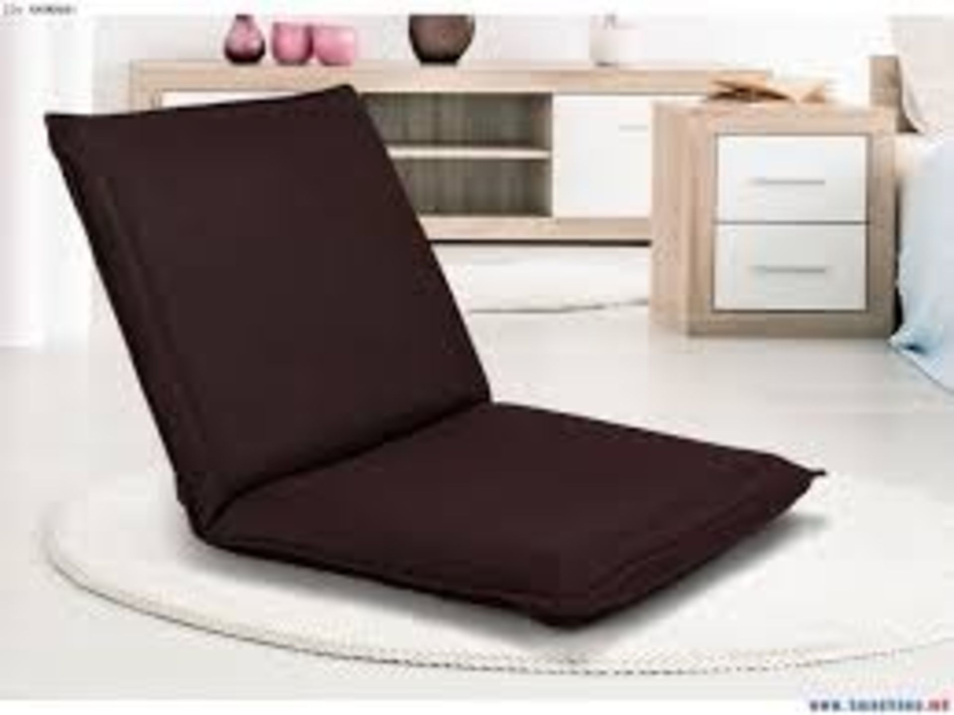 Adjustable 6-Position Floor Chair Padded Folding Lazy Sofa Chair Coffee - ER54