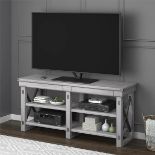 Dorel Rustic White Wildwood TV Stand Veneer Table Furniture Shelves Up To 65" - ER54