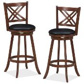 Bar Stools Counter Height Chair Pub 360 Swiveling Upholstered Seat 29" - ER53