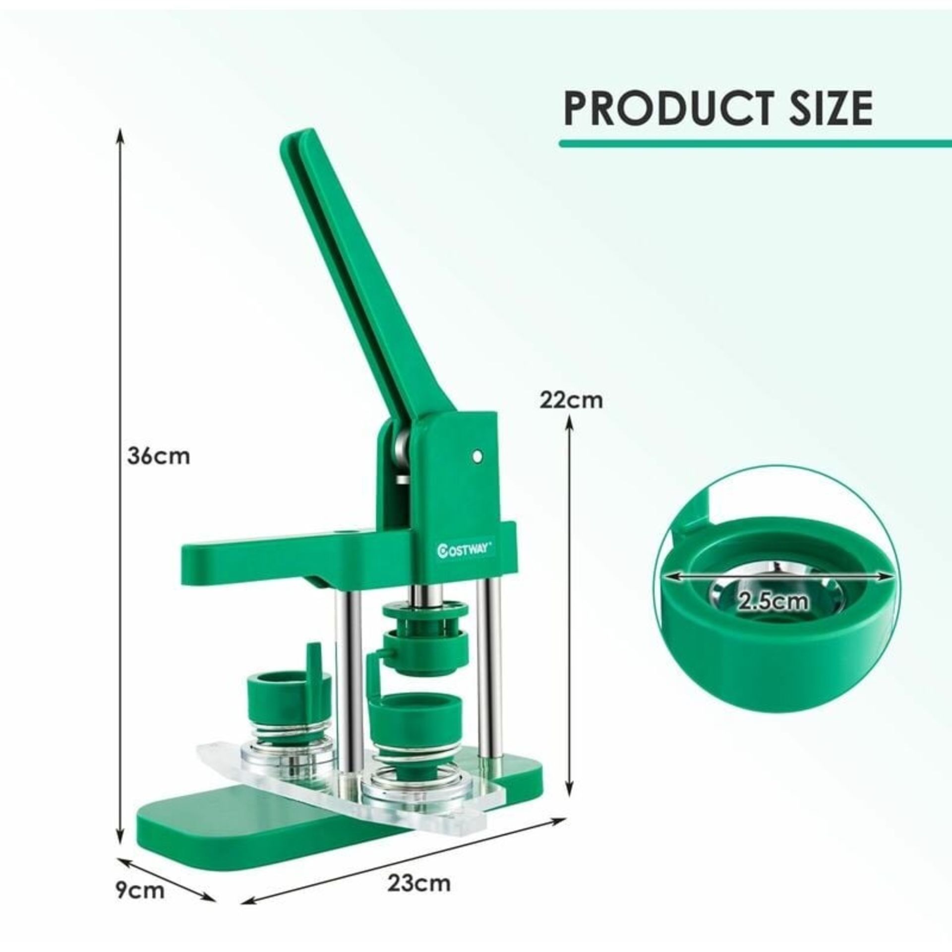 Button Maker Machine 25 mm Badge Press Machine Kit Green - ER54