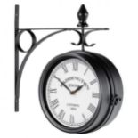 Vintage Wall-Mounted Double-Sided Wall Clock for Indoor and Outdoor - ER54