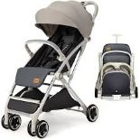 Baby Stroller, Protable Travel Buggy with 5-Point Harness, Adjustable Canopy, Footrest & Seat, One-