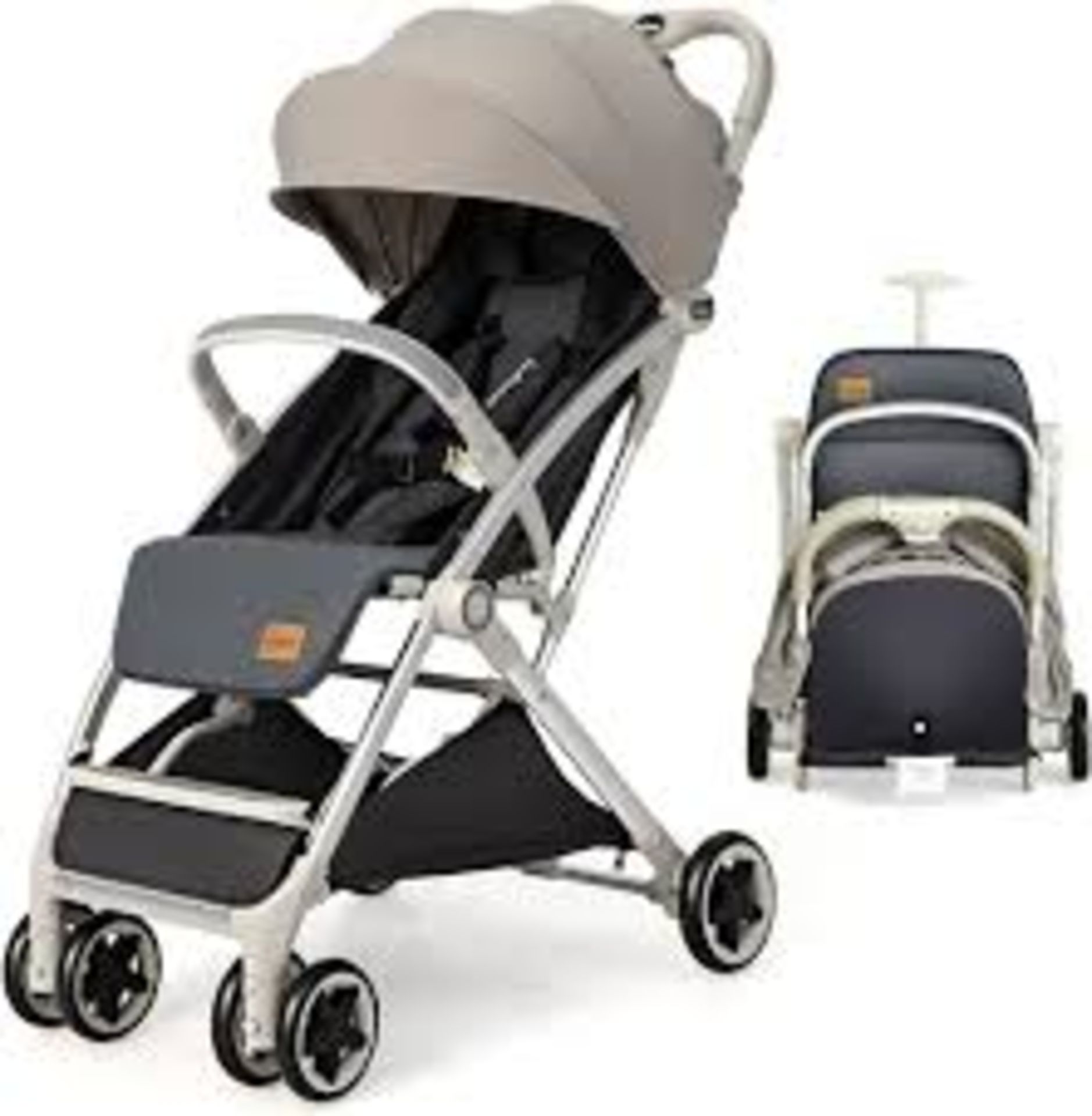 Baby Stroller, Protable Travel Buggy with 5-Point Harness, Adjustable Canopy, Footrest & Seat, One-