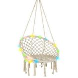 Hammock Chair Macrame Swing with LED Lights - ER54