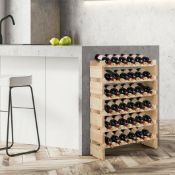 36 Bottles Stackable Wooden Wobble-Free Modular Wine Rack - ER53
