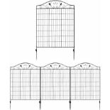 4 Panels Steel Decorative Garden Fence Folding Wire Patio Fences - ER54