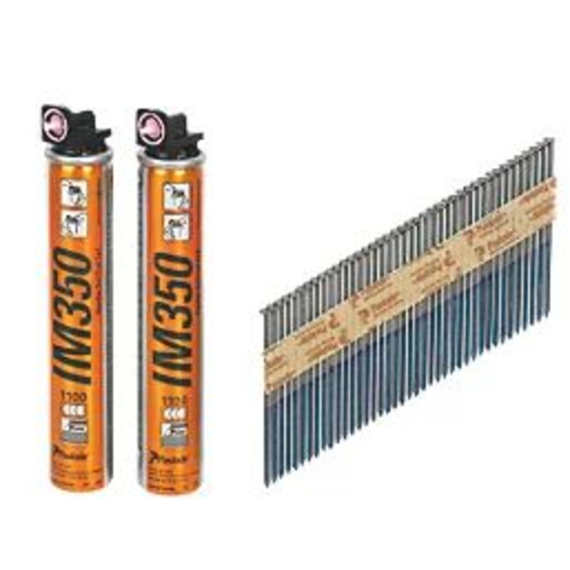2 x PASLODE BRIGHT IM350 COLLATED NAILS 3.1MM X 90MM 2200 PACK. - ER46. RRP £89.99 each.