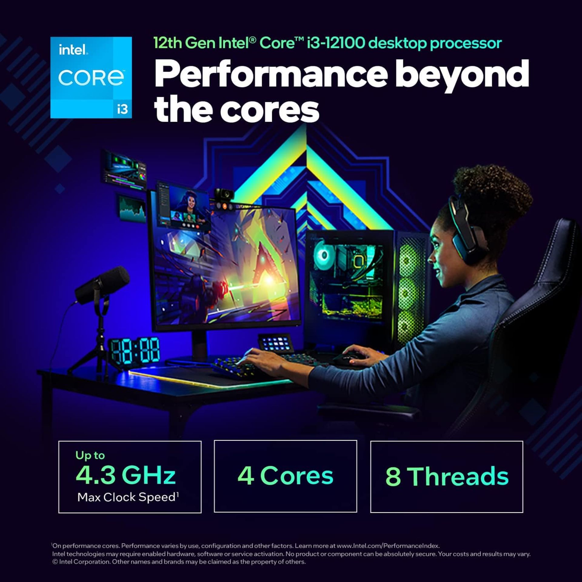 BRAND NEW FACTORY SEALED INTEL Core i3-12100 Desktop Processor. RRP £119. Intel® Core® i3 3.30 GHz - Image 3 of 6
