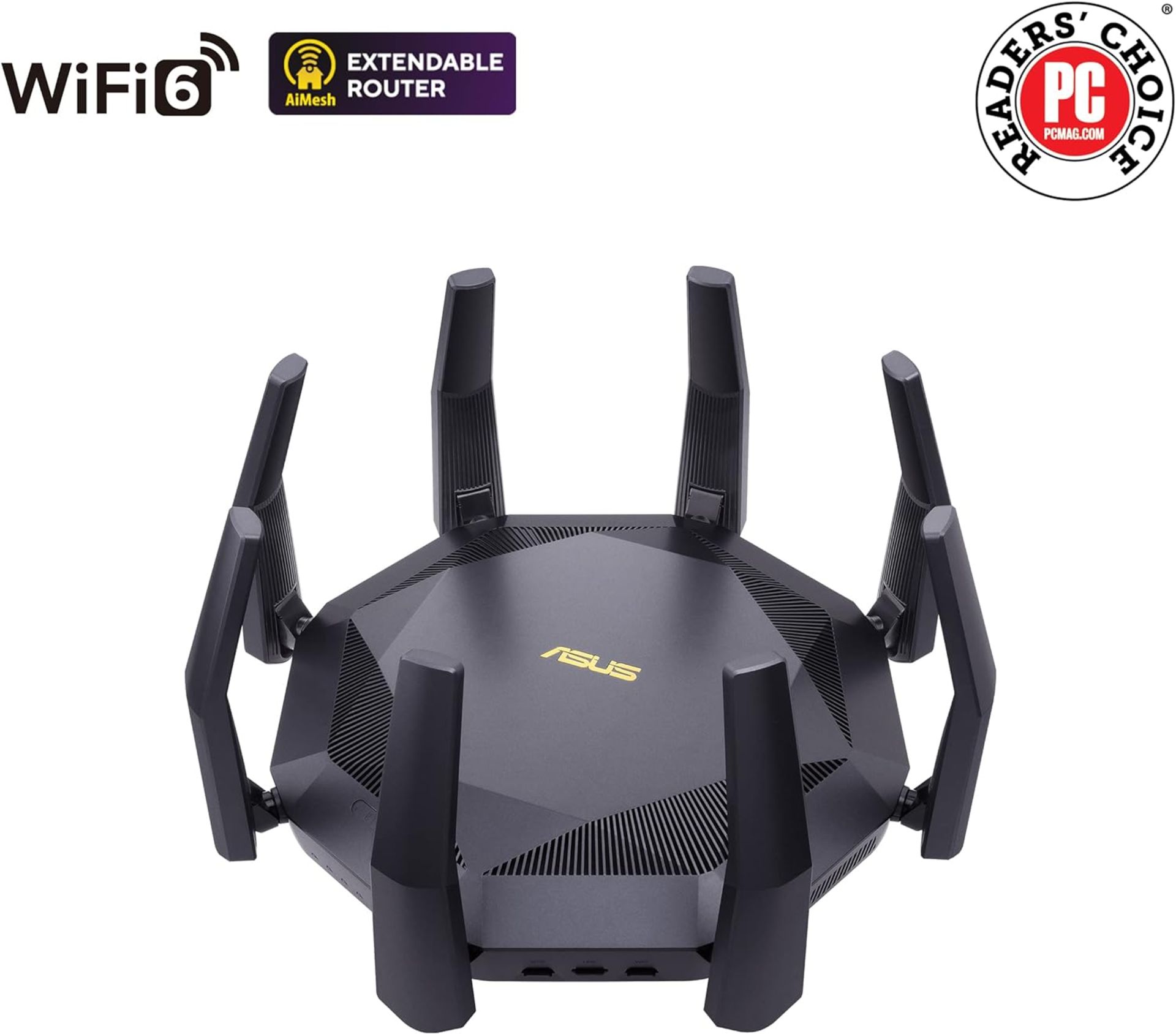 BRAND NEW FACTORY SEALED ASUS RT-AX89X 2-stream AX-6000 Dual Band WIFI 6 (802.11AX) Router. RRP £ - Image 2 of 8