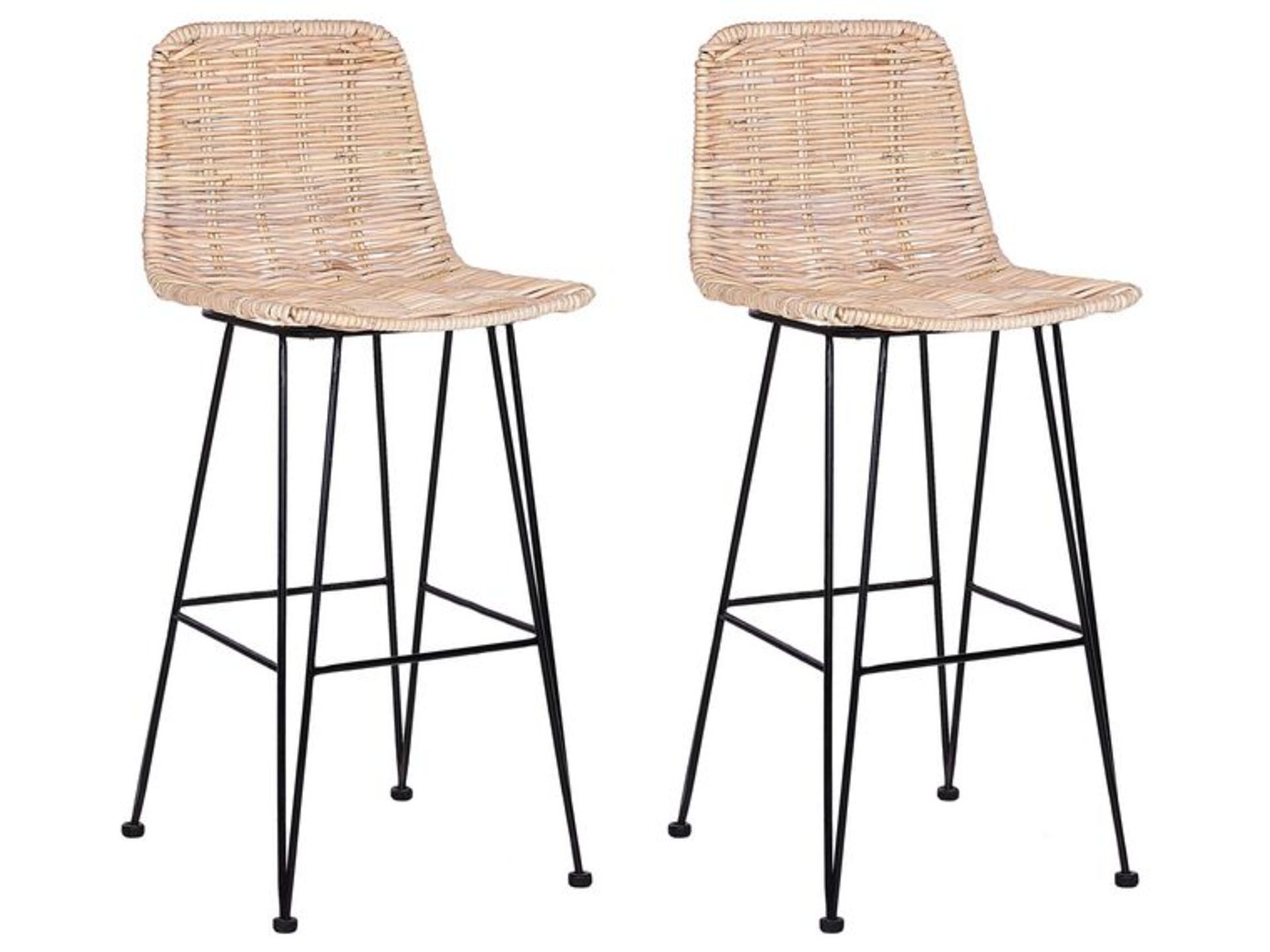 Cassita Set of 2 Rattan Bar Chairs Natural. - ER. Upgrade the looks of your home, and introduce some