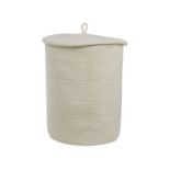 Silopi Cotton Basket with Lid Off-White. - ER. This basket is going to look perfect in your boho-