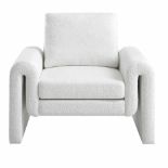 Hampstead White Boucle Curved Armchair - ER29