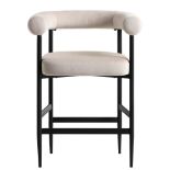 Fulbourn Champagne Velvet Counter Stool with Black Legs - ER20