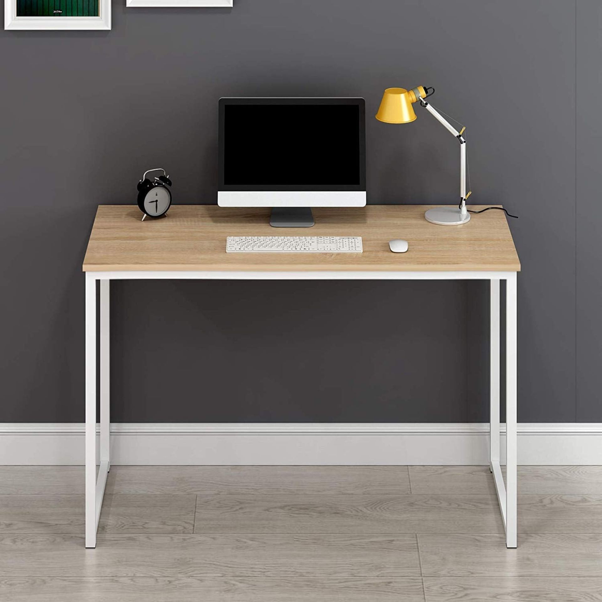 Modern Compact Desk Table Computer Workstation PC Table in Wenge/White - ER20