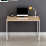 Modern Compact Desk Table Computer Workstation PC Table in Wenge/White - ER20