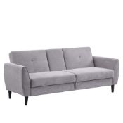 Latimer Light Grey Brushed Fabric 3-Seater Storage Sofa Bed - ER28