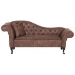 Lattes Left Hand Chaise Lounge Faux Suede Brown. - ER. This classic chaise lounge is the perfect