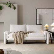 Hampstead White Boucle Curved 3-Seater Sofa *ONLY CONTAINS BOX 1/2* - ER23 (Sofa Rack)