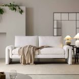 Hampstead White Boucle Curved 3-Seater Sofa *ONLY CONTAINS BOX 1/2* - ER23 (Sofa Rack)