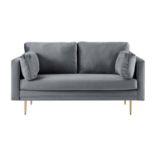 Pelham Grey Velvet Sofa, 2-Seater - ER28
