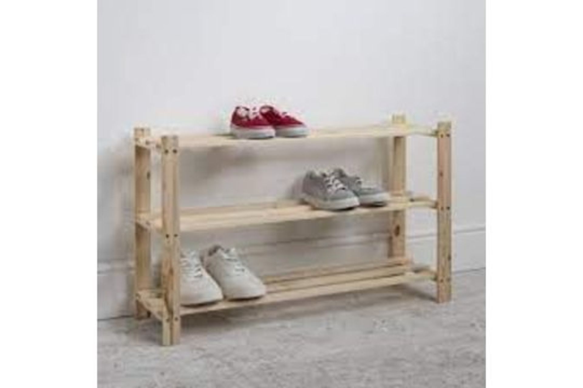 3 Tier Shoe Rack in Natural Oak *design may vary* - ER20