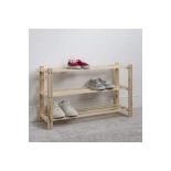 3 Tier Shoe Rack in Natural Oak *design may vary* - ER20