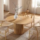 Maru Round 4-6 Seater Extending Oak Pedestal Dining Table, Oak - ER20