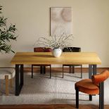 BERN 6-8 Seater Oak Extending Dining Table with Metal Legs - ER30