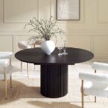 Maru Round 4-6 Seater Extending Oak Pedestal Dining Table, Black - ER30