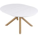 Grenchen Round to Oval 4 to 6-Seater White High Gloss Extendable Dining Table - ER28End