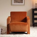 Brompton Sculptural Armchair, Rust Velvet - ER29