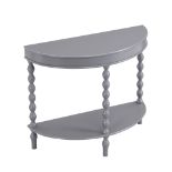 Aldwinke Dark Grey Bobbin Demilune Console Table - ER30