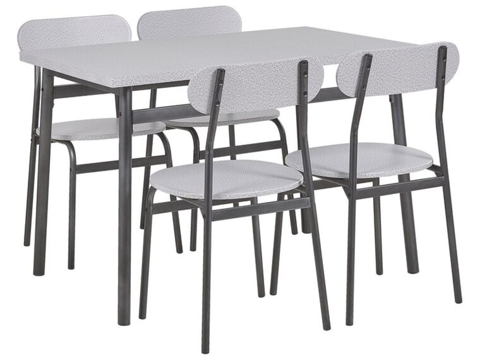 Velden 4 Seater Dining Set Grey with Black. -ER. A dining furniture group perfect for minimalists