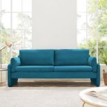Clapham 3-Seater Sea Blue Velvet Fabric Sofa - ER23 (Sofa Rack)